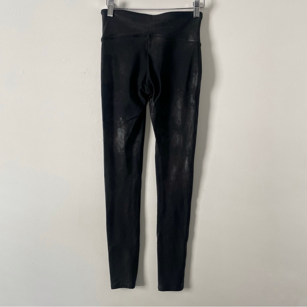 SPANX Black High Waisted Faux Leather Leggings Size Small - Picture 2 of 4